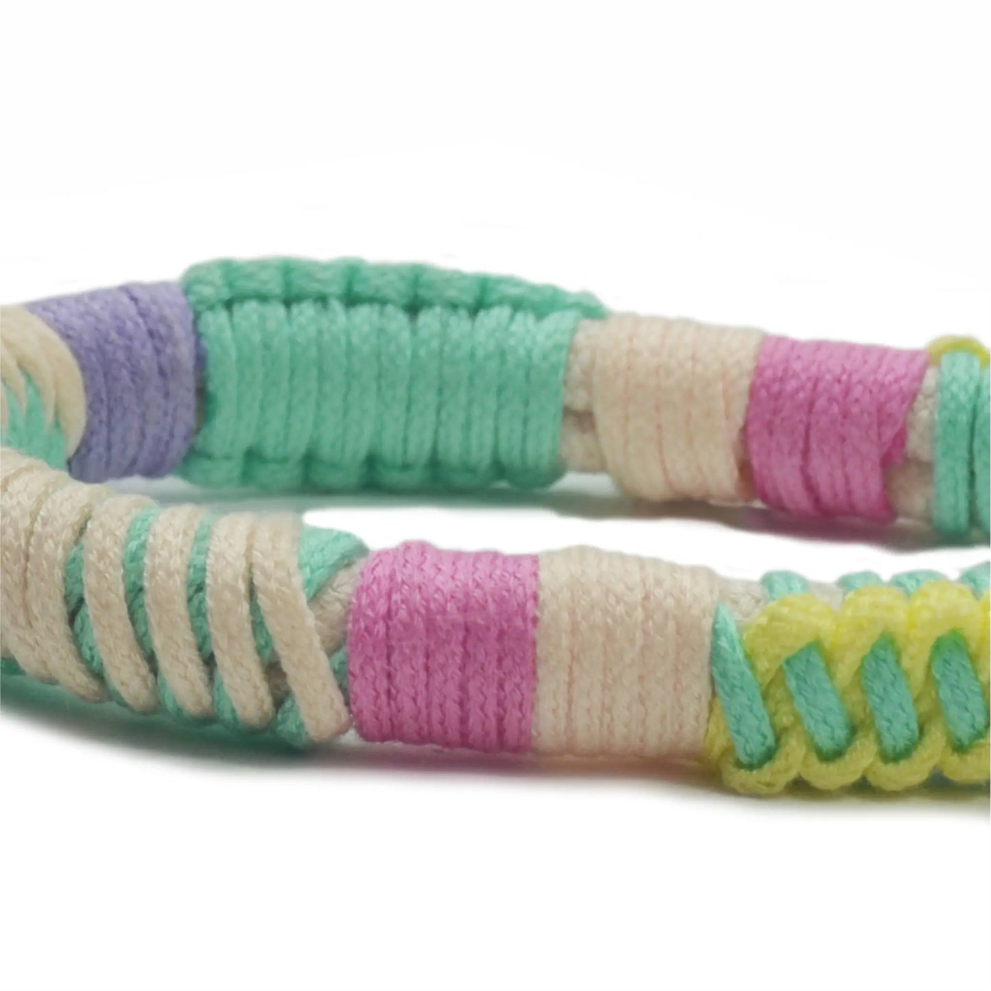 Detailed view of hand-braided TENCEL™ strap in Mint Mambo color