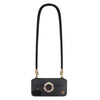 Black phone crossbody strap securely secured to FABULOVE case