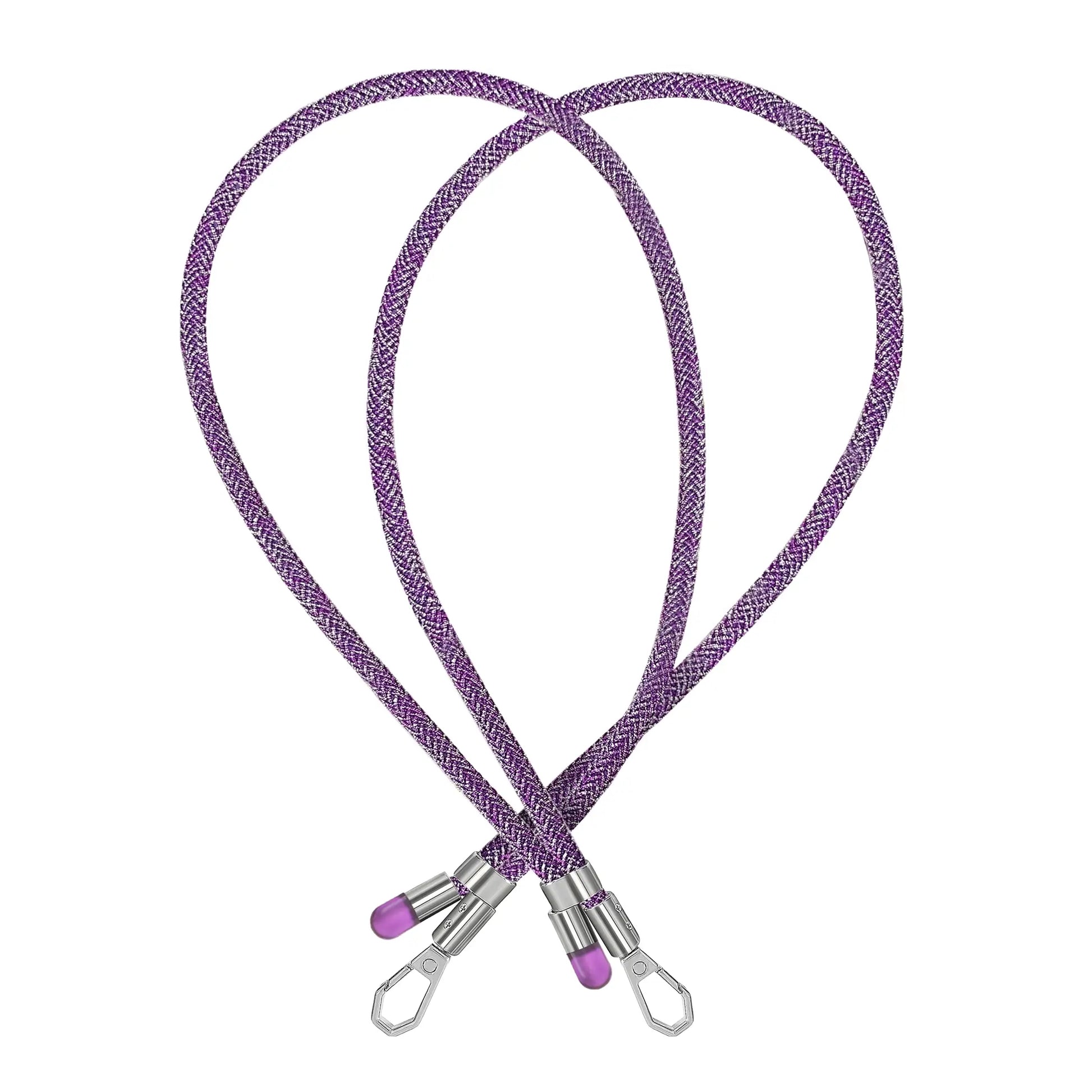 Amethyst Purple metallic BlingBling crossbody strap displayed with Tiny Bulb reflector