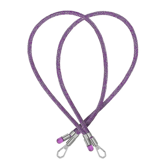 Amethyst Purple metallic BlingBling crossbody strap displayed with Tiny Bulb reflector