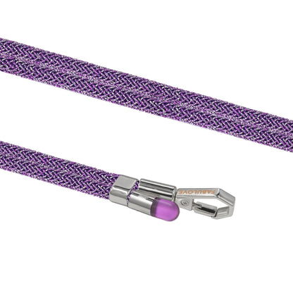 Macro texture of BlingBling amethyst purple Lurex metallic braided with Tiny Bulb