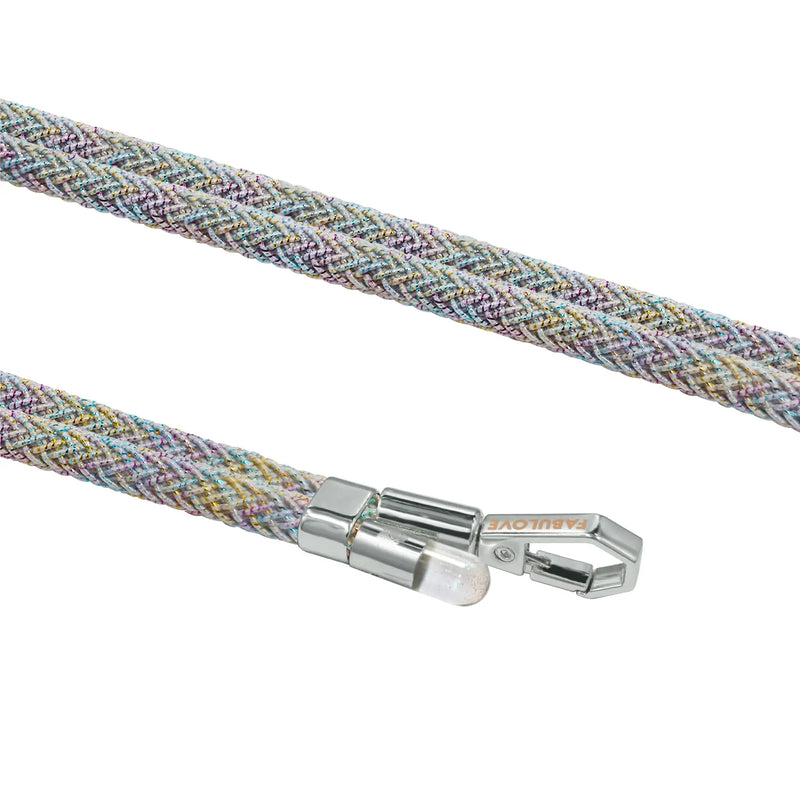 Iridescent texture detail of BlingBling braided with Tiny Bulb