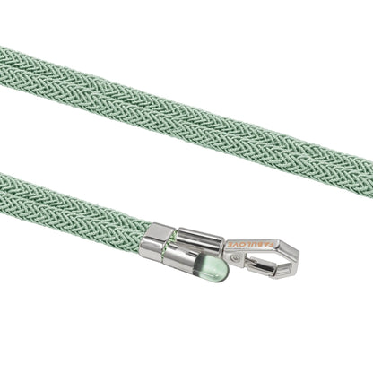 Texture detail of BlingBling mint green Lurex braid on crossbody strap