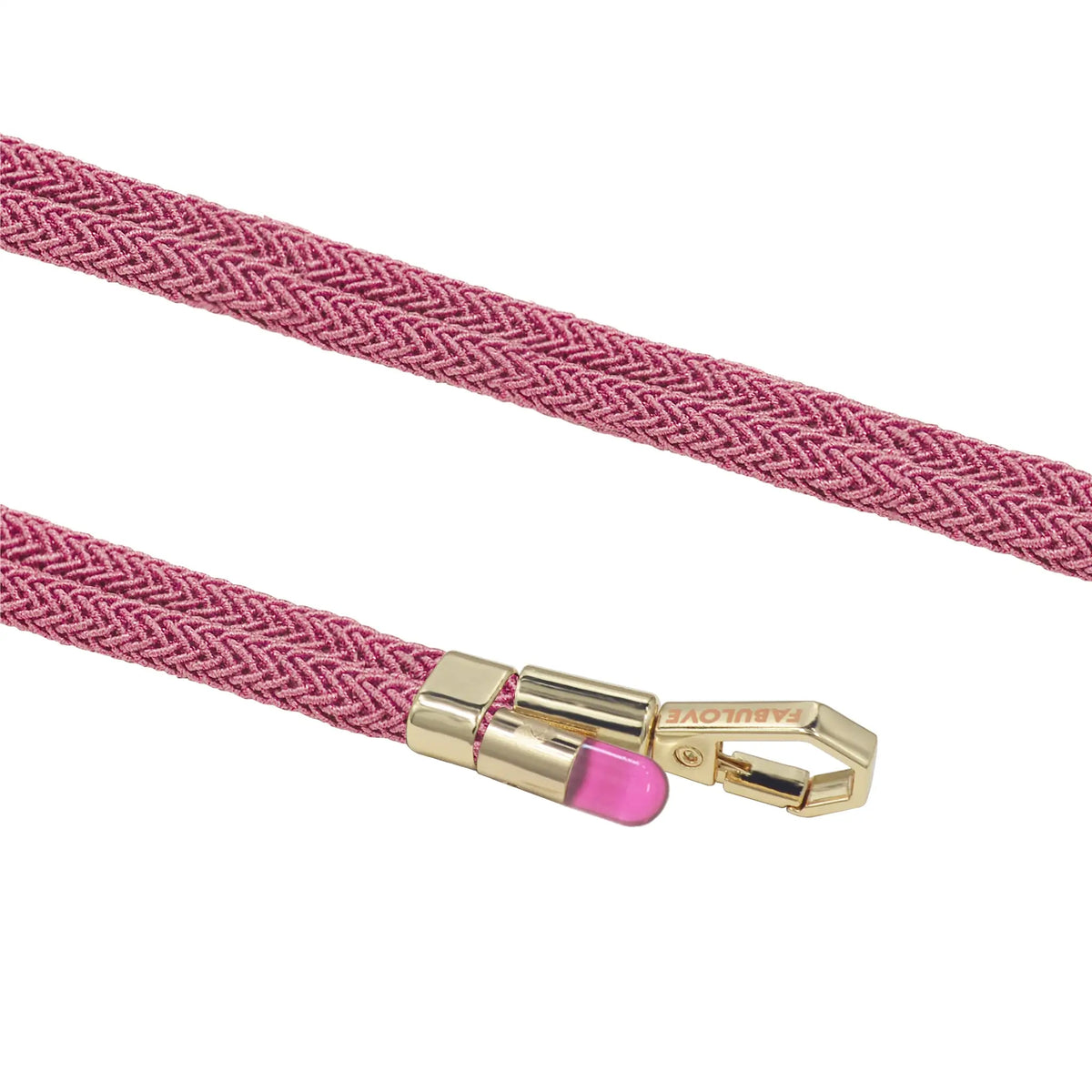 Close-up texture of BlingBling Scarlet Lurex metallic braided on crossbody strap