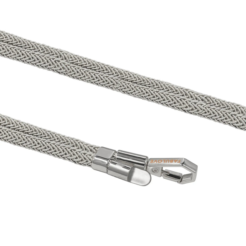 Close-up texture of BlingBling silver Lurex metallic braided with reflective Tiny Bulb