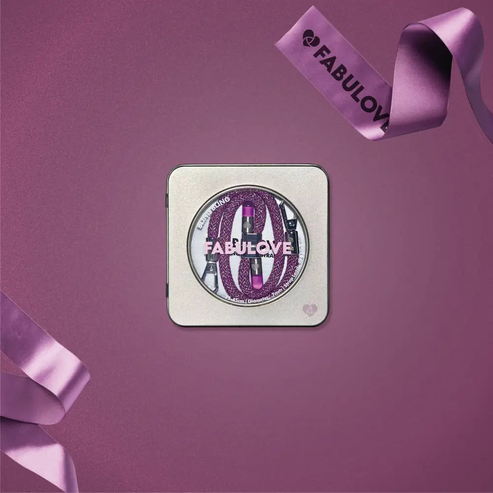 Adjustable Lurex Wristlet With Tiny Bulb - Amethyst Purple