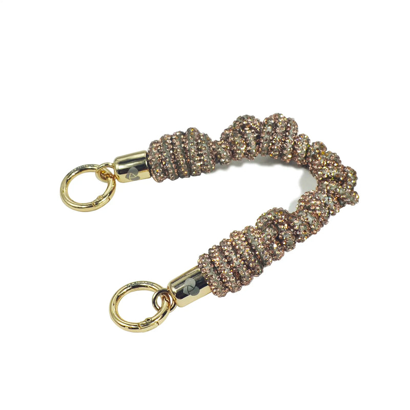 Golden clasp braided crystal strap for phone charm and bag charm