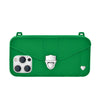Forest green eco iPhone 14 Pro case - Recycled silicone & card storage