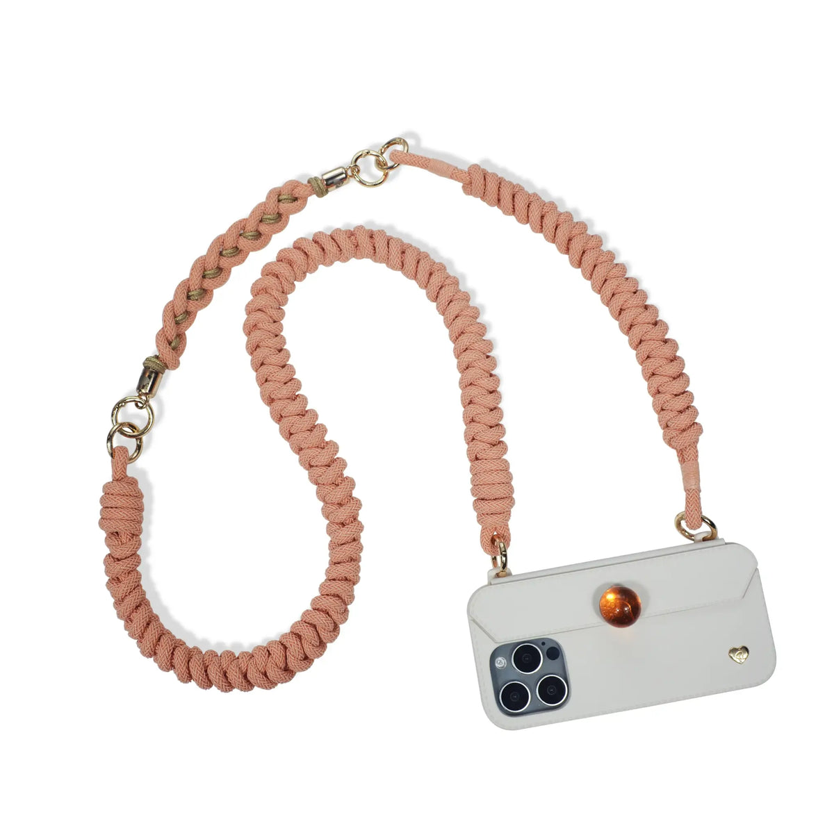 Peach orange straps fully combined for max-length carry on FABULOVE case