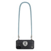 Peacock Blue phone crossbody strap securely attached to FABULOVE iPhone case