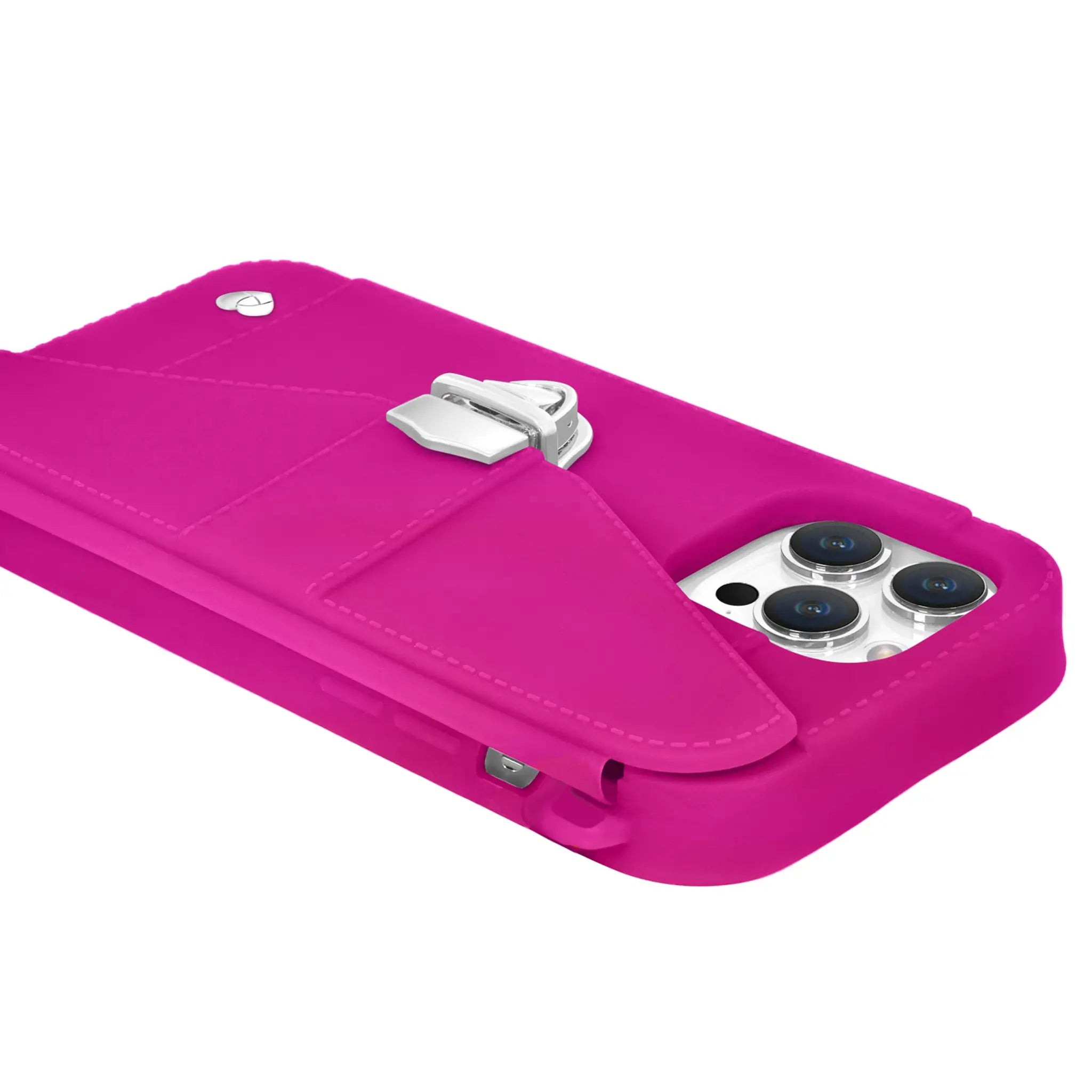 Metallic buckle securing closed compartment on-the-go