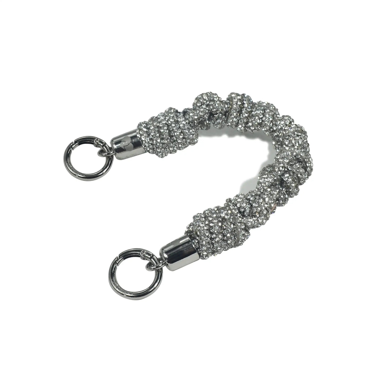 Silver clasp crystal strap for phone and bag accessories
