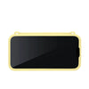 Front view of yellow silicone case with precise cutouts