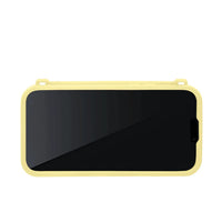 Front view of yellow silicone case with precise cutouts
