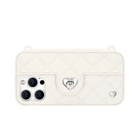 Snow white iPhone case with non-slip grip and strap attachments