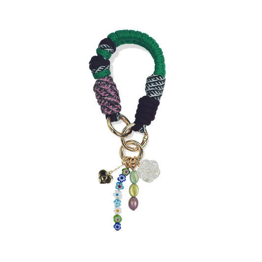 Spica handle in hand-braided TENCEL™ hanging with charm details